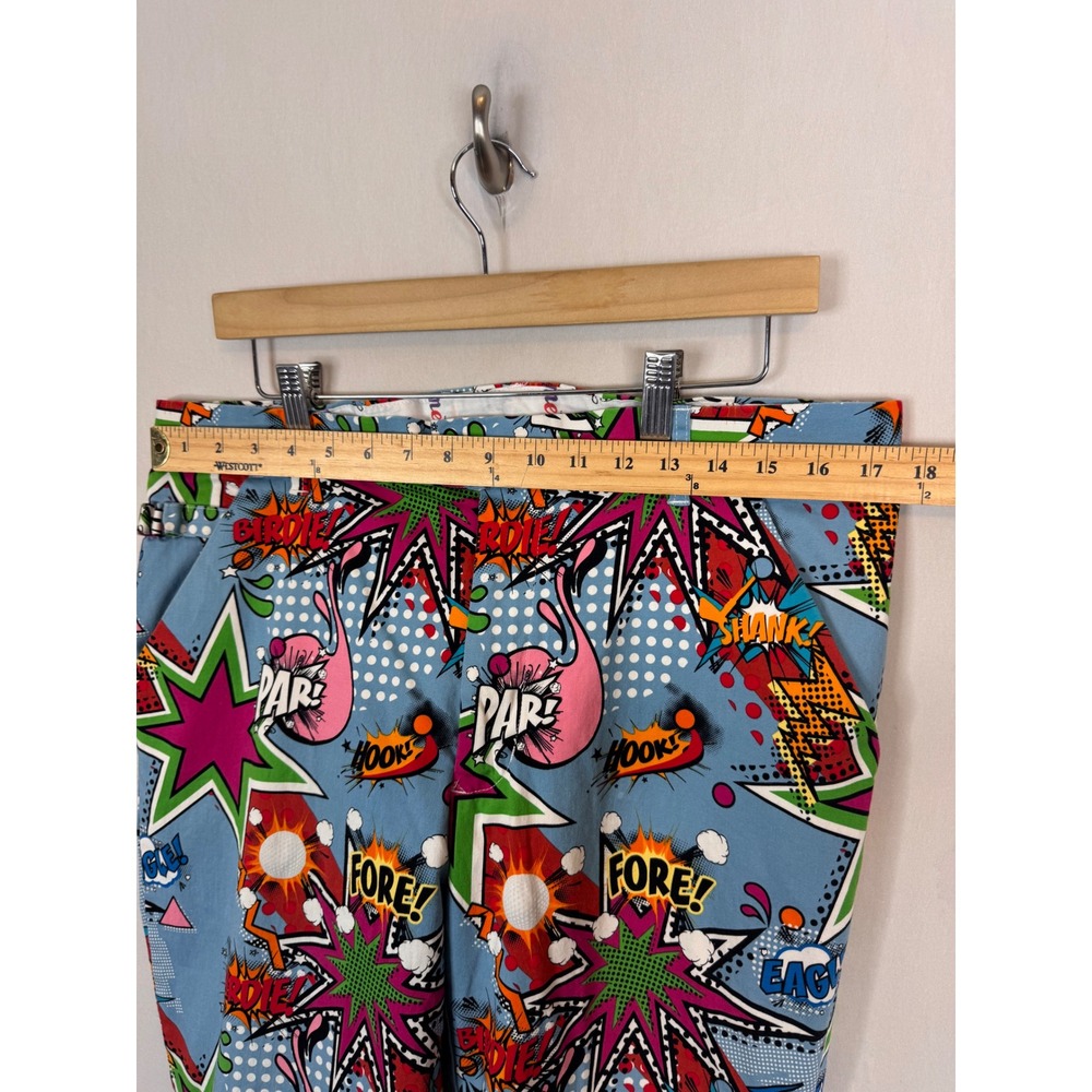 Royal & Awesome Mens Golf Pants Comic Book‎ Partoon Print Blue Men 36X30 - Picture 7 of 11